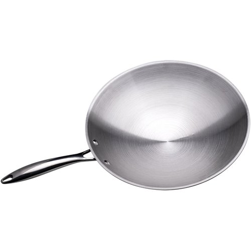 Professional Wok Pan Round bottom Stainless steel 13.5''/340mm | DA-SP13410