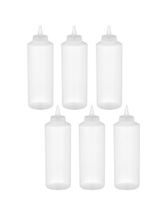 6 pack of Squeeze Sauce Bottles 710ml/24oz Clear | DA-WQSB24WC