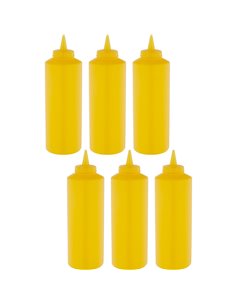 6 pack of Squeeze Sauce Bottles 710ml/24oz Yellow | DA-WQSB24WY