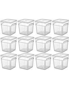 Pack of 12 Food storage Container with lid 7.6 litre 242x232x232mm Polypropylene | DA-GSPP8+GSPPL6