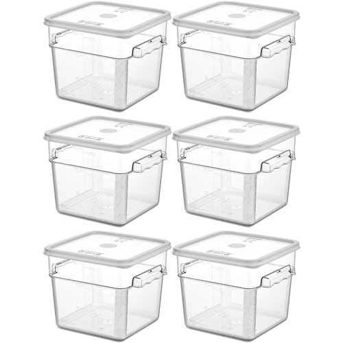 Pack of 6 Food storage Container with lid 5.7 litre 242x232x191mm Polypropylene | DA-GSPP6+GSPPL6