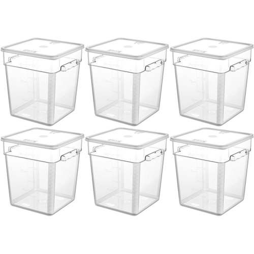 Pack of 6 Food storage Container with lid 17.2 litre 290x300x320mm Polypropylene | DA-GSPP18+GSPPL12