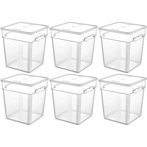 Pack of 6 Food storage Container with lid 17.2 litre 290x300x320mm Polypropylene | DA-GSPP18+GSPPL12