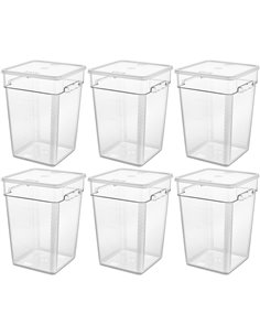 Pack of 6 Food storage Container with lid 20.8 litre 290x300x400mm Polypropylene | DA-GSPP22+GSPPL12