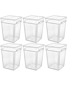 Pack of 6 Food storage Container with lid 20.8 litre 290x300x400mm Polypropylene | DA-GSPP22+GSPPL12