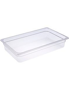 Heavy duty Polycarbonate Gastronorm Pan GN1/1 Depth 100mm Clear 12 litres | DA-PCPAN11100