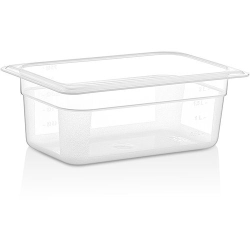 Polypropylene Gastronorm Pan GN1/4 Depth 100mm Clear 2 litres | DA-GNPP14100