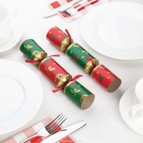 9 inch Holly Christmas Cracker for Catering or Home Box 50 9 inch Holly Christmas Cracker for Catering or Home Box 50
