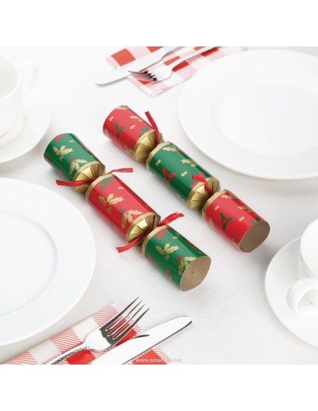 9 inch Holly Christmas Cracker for Catering or Home Box 50 9 inch Holly Christmas Cracker for Catering or Home Box 50
