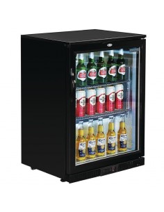 Polar GL001 Single Door Back Bar Cooler in Black with LED Lighting 2