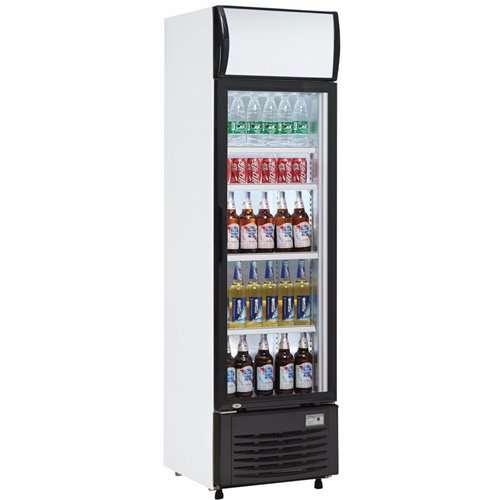 Commercial Bottle cooler Upright 282 litres Static cooling Hinged glass door Black/White | LG282B