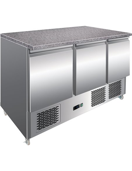 Refrigerated Prep Counter Marble top 3 doors | MTS93