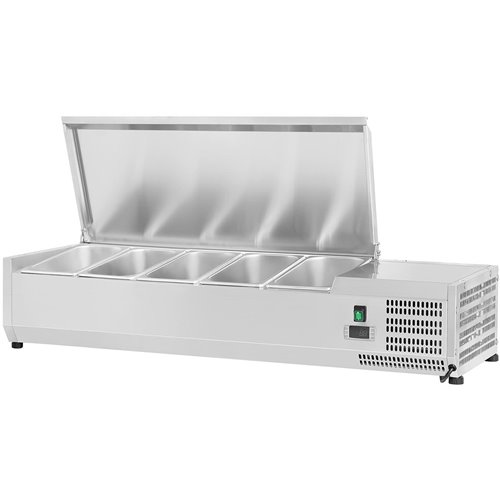 Refrigerated Servery Prep Top 1200mm 5xGN1/4 Depth 330mm Stainless steel lid | EA12
