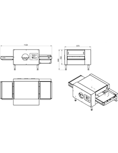 Commercial Conveyor Pizza oven 16 pizzas of 12'' per hour | CP12S 2