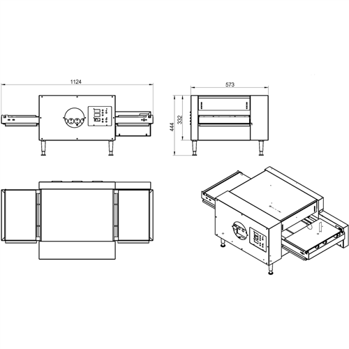 Commercial Conveyor Pizza oven 16 pizzas of 12'' per hour | CP12S