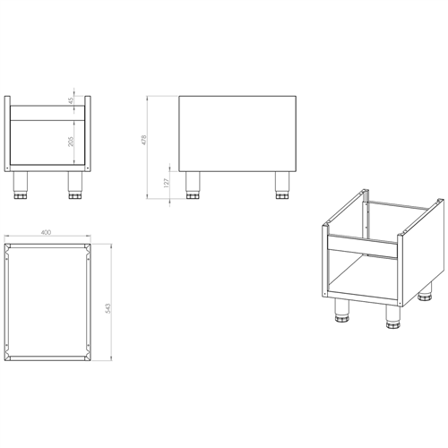 Professional Vapour Grill Gas on Open base 3 burners 11kW | VG4070GT-KS4070