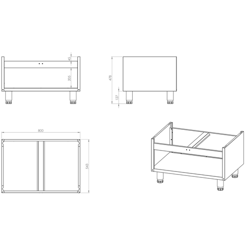 Professional Vapour Grill Gas on Open base 6 burners 22kW | VG8070GT-KS8070