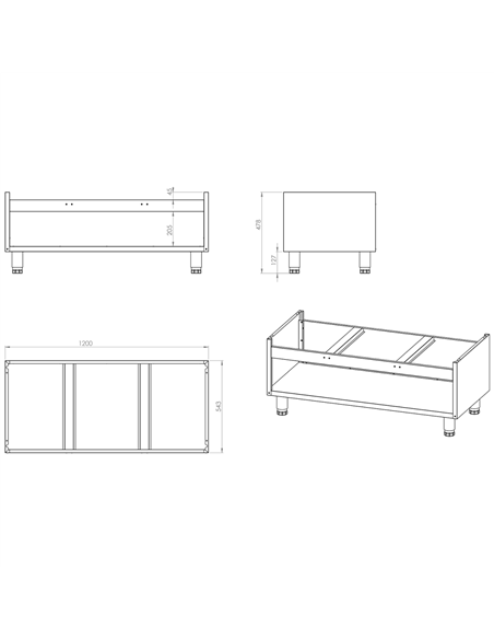 Professional Vapour Grill Gas on Open base 9 burners 33kW | VG1270GT-KS12070