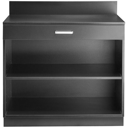 Black Waitress Station with Drawer and Adjustable Shelf 915x610x915mm | GSWS003