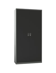 Heavy Duty Grey and Black 2 Door Lockable Steel Tool Cabinet with 4 Adjustable Shelves 900x380x1800mm | WG27 2