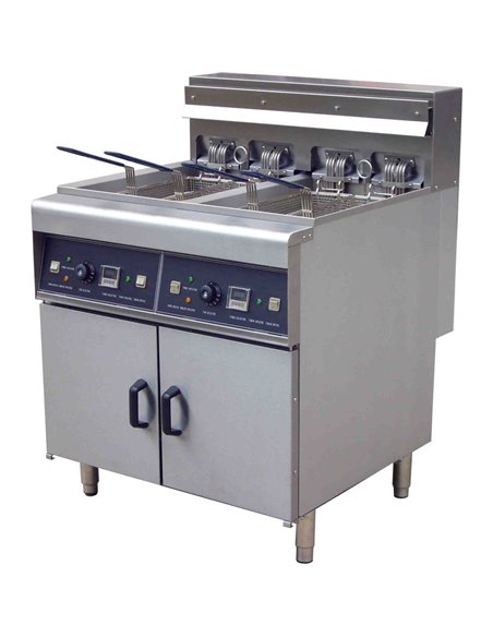  Professional Free Standing Electric Fryer Twin Tank 28L + 28L | DF28L2