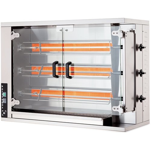 Commercial Chicken Rotisserie Oven Gas 3 spit 12-15 chickens | CRG3