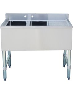 Commercial Bar Sink with Backsplash 2 Bowls Left 914x470x762mm | BAR2B36R 2