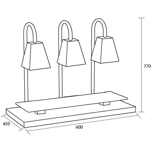Dual lamp Carving station 600x450x770mm | A65103501