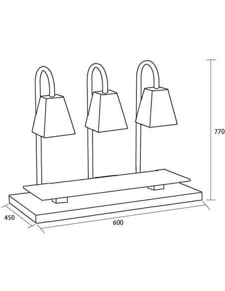 Dual lamp Carving station 600x450x770mm | A65103501