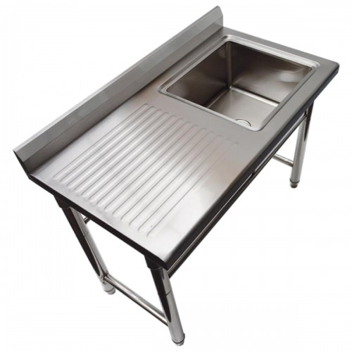 Commercial Sink Stainless steel 1100x600x900mm 1 bowl right Splashback | DA-ST145BR