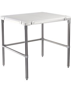 Professional Solid Stainless Steel Poly Top Work Table 900x600x900mm | DA-PSWT600X900OB