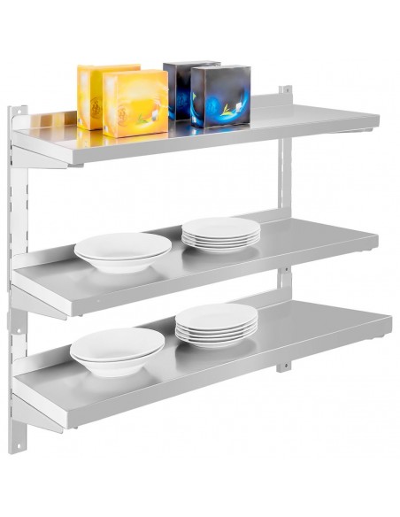 Wall shelf 3 levels 1400x300x1100mm Stainless steel | DA-VWS1433