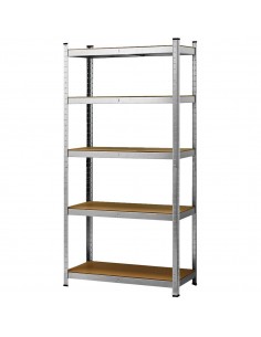 Garage Shelving Unit Medium duty 900x300x1800mm 5 shelves 175 kg/shelf Galvanized steel | DA-G9030