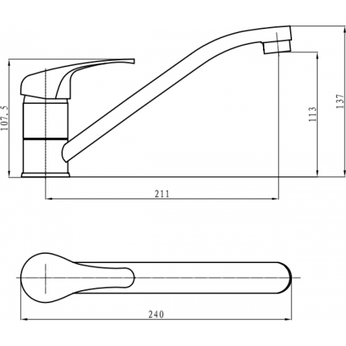 Basin Mixer Tap with Stainless Steel Spout Single Lever Chrome | DA-50221000