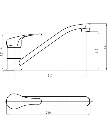 Basin Mixer Tap with Stainless Steel Spout Single Lever Chrome | DA-50221000