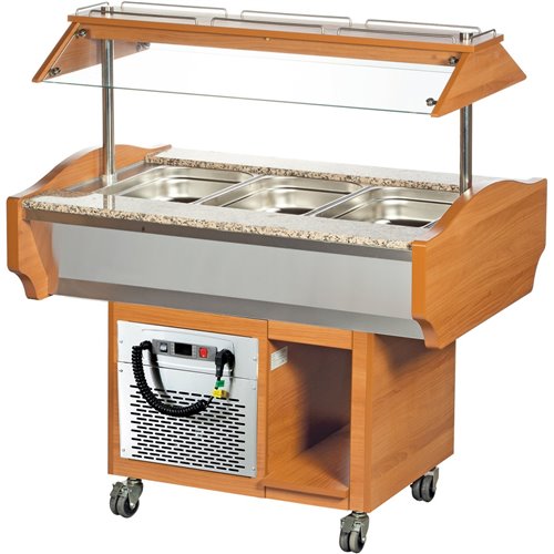 Refrigerated Salad Bar 3xGN1/1 Walnut | DA-SBM3C