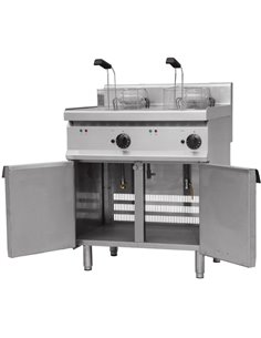 Professional Free standing Fryer Electric Twin tank 2x20 litres 24kW | DA-THE7F1818M 2