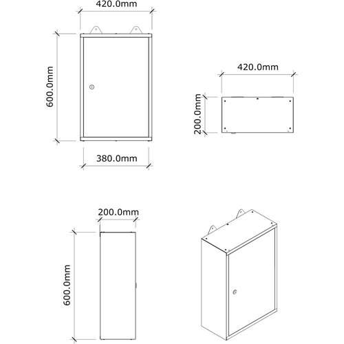Professional Grey and Black Wall Mounted Tool Cabinet with Key 400x200x600mm | DA-TC001