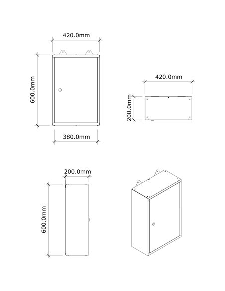 Professional Grey and Black Wall Mounted Tool Cabinet with Key 400x200x600mm | DA-TC001