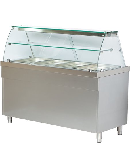 Professional Bain Marie Showcase with Open Cupboard 4xGN1/1 | DA-CBE714
