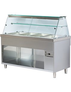 Professional Bain Marie Showcase with Open Cupboard 4xGN1/1 | DA-CBE714 2