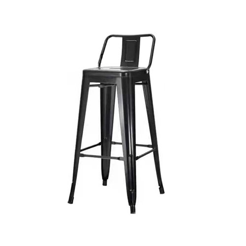High Bar Stool Steel Black with Backrest Indoors | DA-WW62