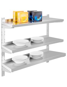 Wall shelf 3 levels 1400x300x900mm Stainless steel | DA-WSWB30140