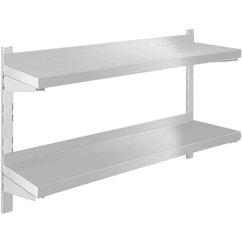 Wall shelf 2 levels 2000x400x600mm Stainless steel | DA-WM20040B