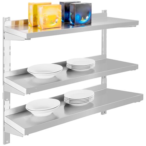 Wall shelf 3 levels 1800x300x900mm Stainless steel | DA-WSWB30180