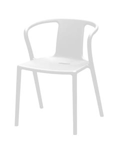 Bistro Dining Chair Plastic White Indoors &amp Outdoors | DA-WW037WHITE