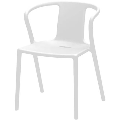 Bistro Dining Chair Plastic White Indoors &amp Outdoors | DA-WW037WHITE