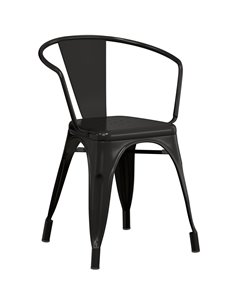Bistro Dining Chair Steel Black Indoors | DA-WW170B