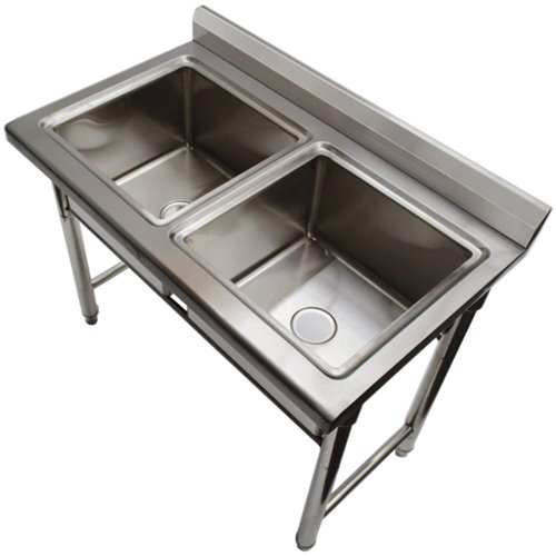 Commercial Sink Stainless steel 1100x600x900mm 2 bowls Splashback | DA-ST245A