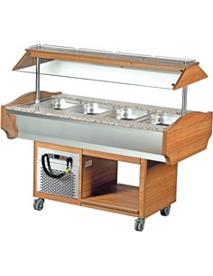 Refrigerated Salad Bar 4xGN1/1 Walnut | DA-SBM4C